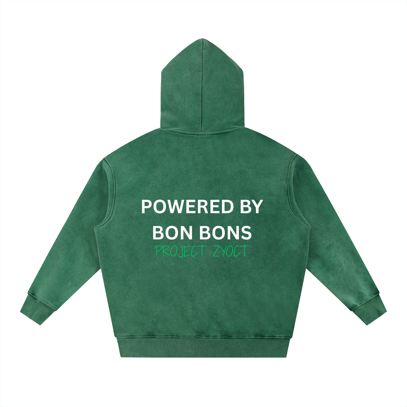 "Powered by Bon Bons" Snow Wash Oversize Hoodie
