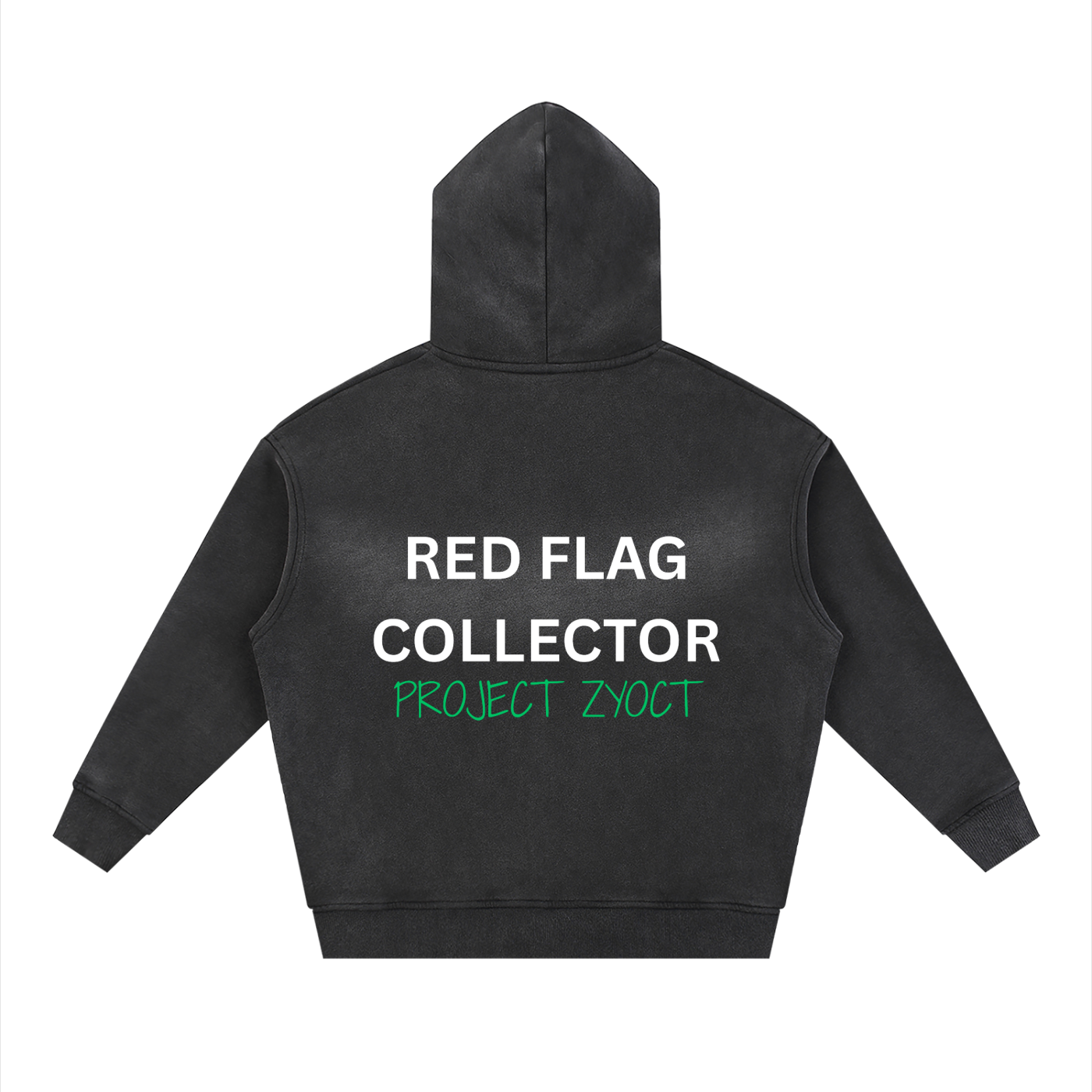 "Red Flag Collector" Faded Zipper Hoodie