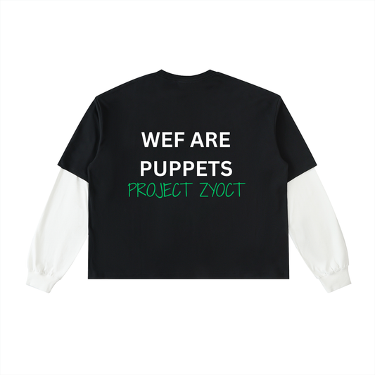 "WEF Are Puppets" Layered Shirt