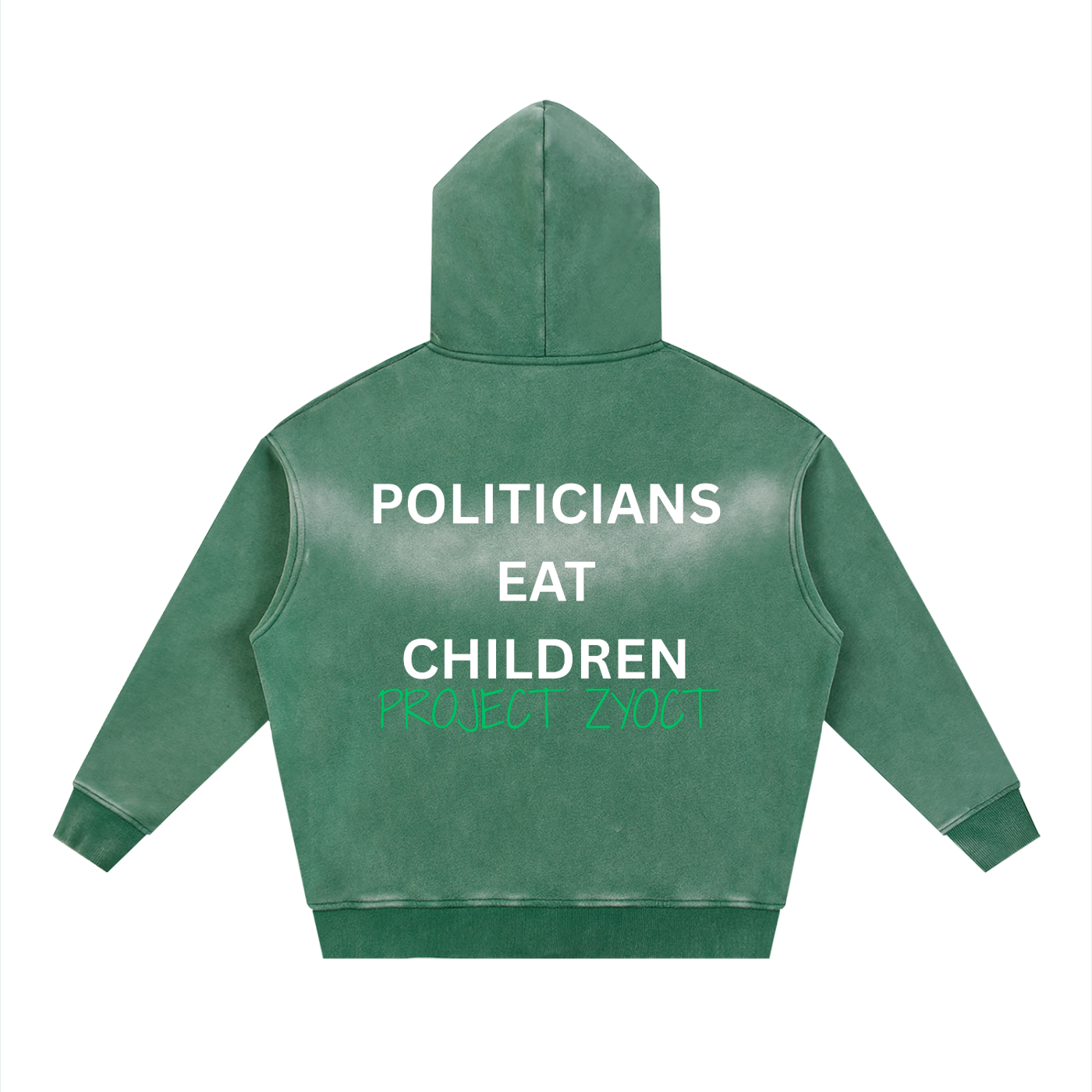 "Politicians Eat Children" faded Zipper Hoodie