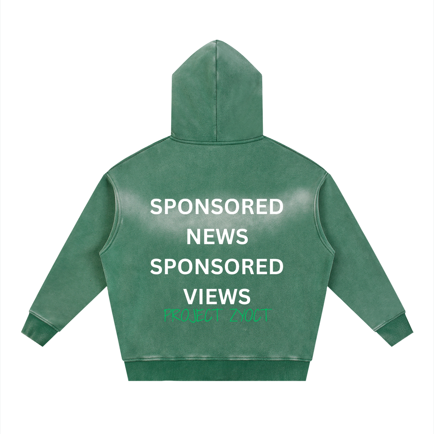 "Sponsored News Sponsored Views" faded Zipper Hoodie