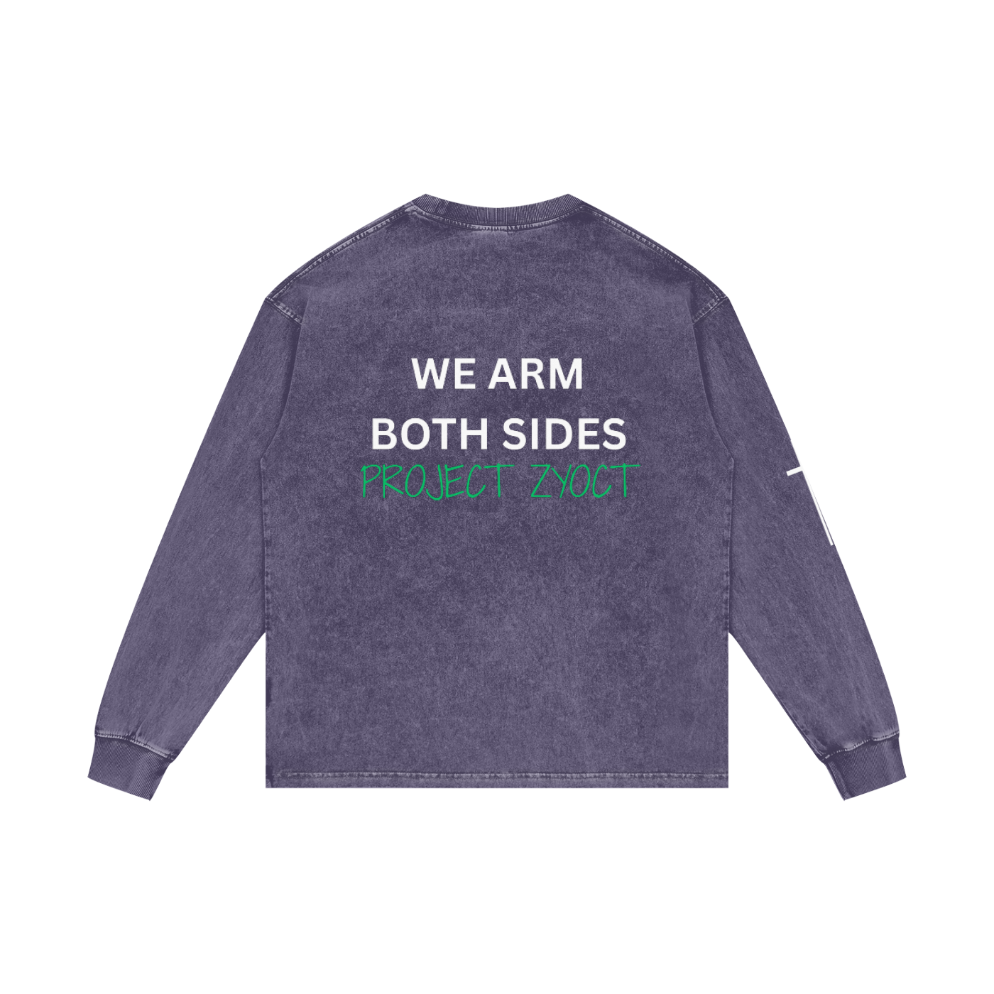 "We Arm Both Sides" Acid Wash Long Sleeve