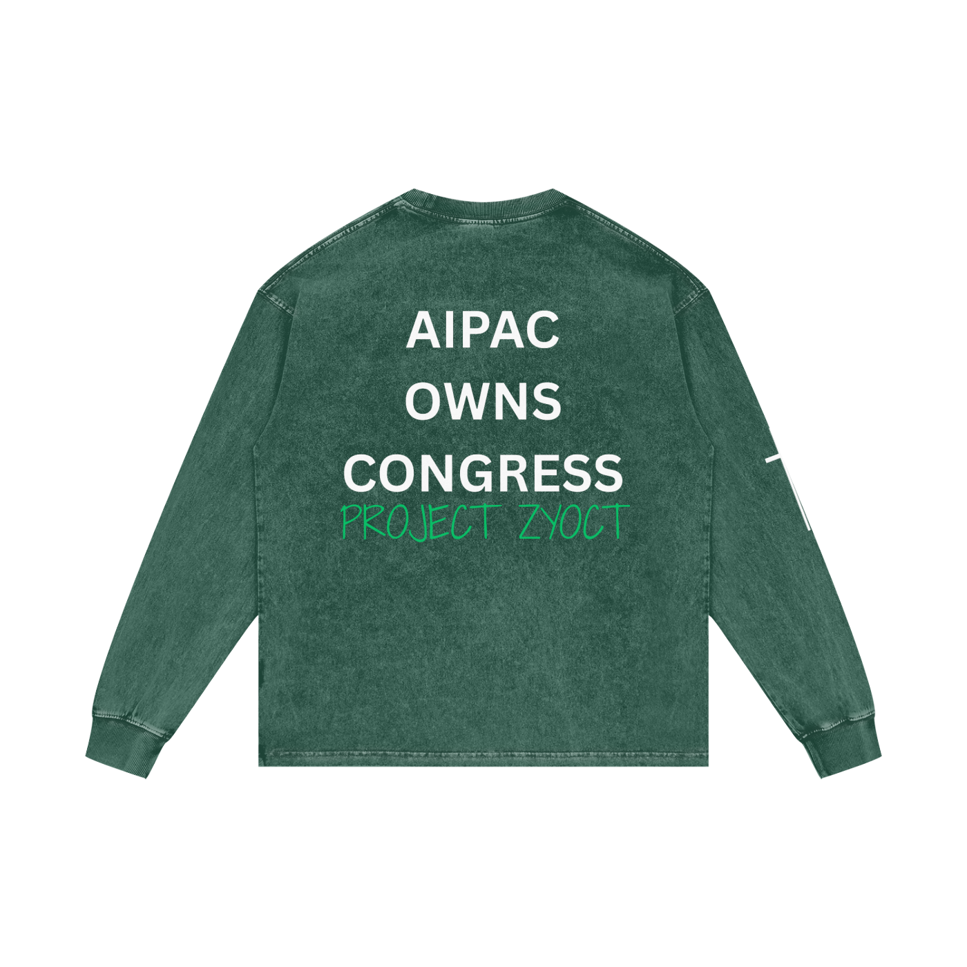 "AIPAC Owns Congress" Acid Wash Long Sleeve
