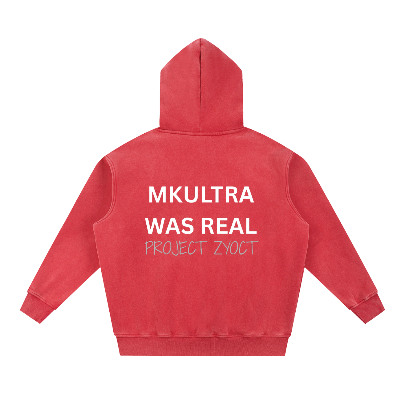 "MKUltra Was Real" Snow Wash Oversize Hoodie