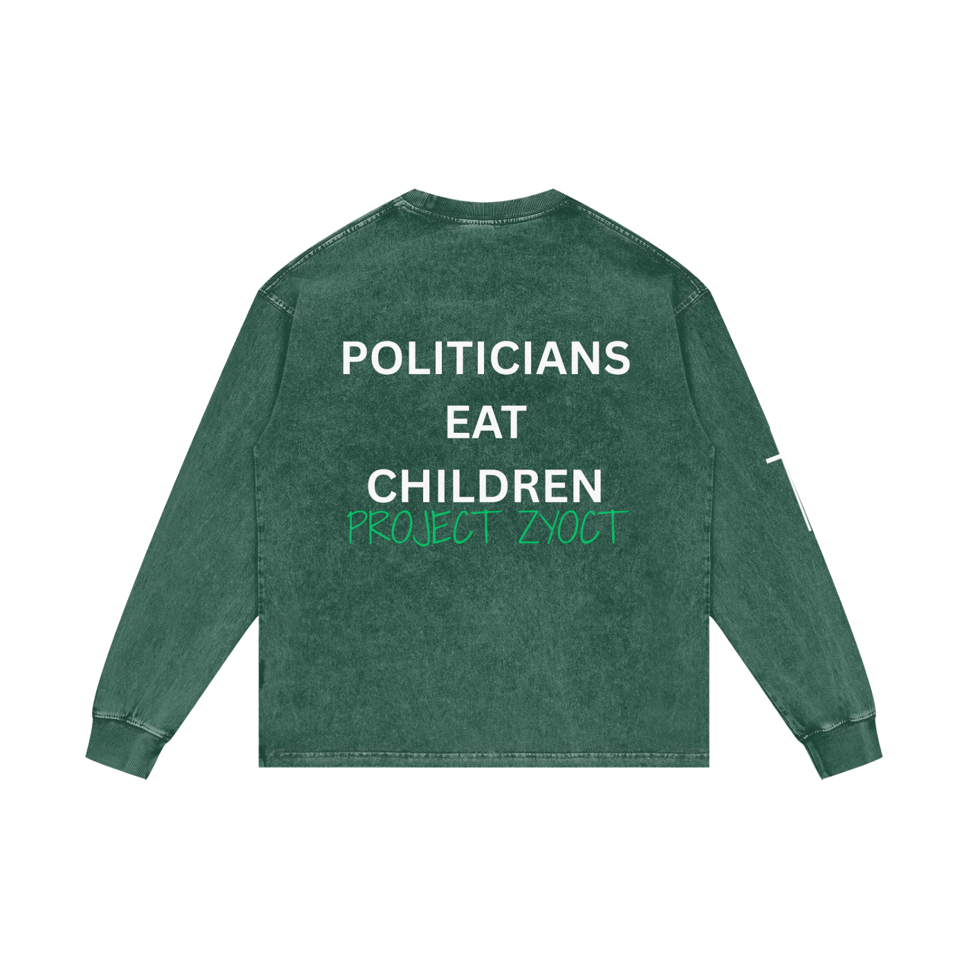 "Politicians Eat Children" Acid Wash Long Sleeve