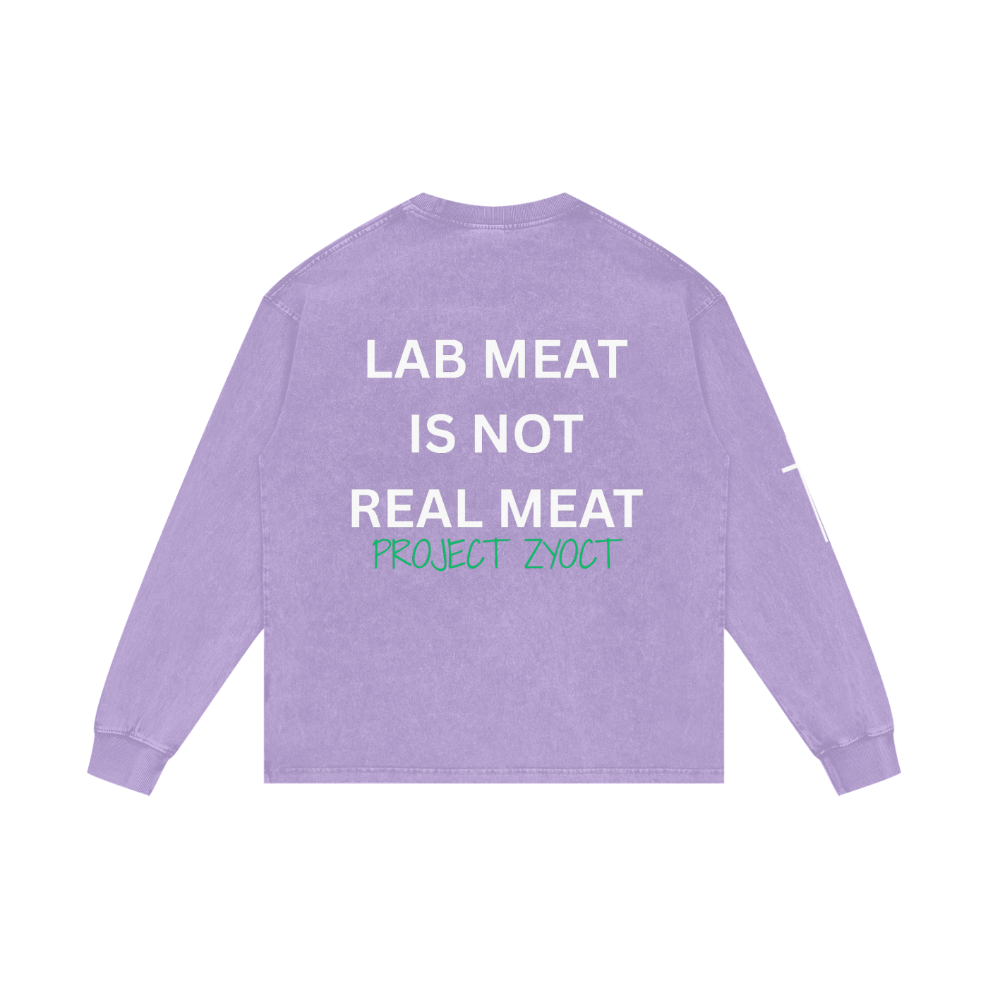 "Lab Meat is Not Real Meat" Acid Wash Long Sleeve