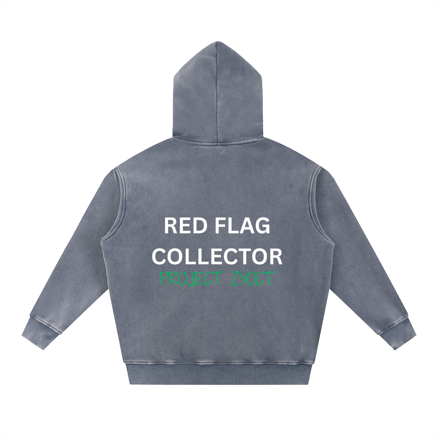 "Red Flag Collector" Snow Wash Oversize Hoodie