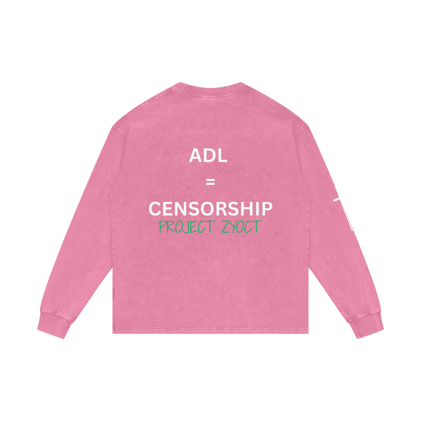 "ADL = Censorship" Acid Wash Long Sleeve