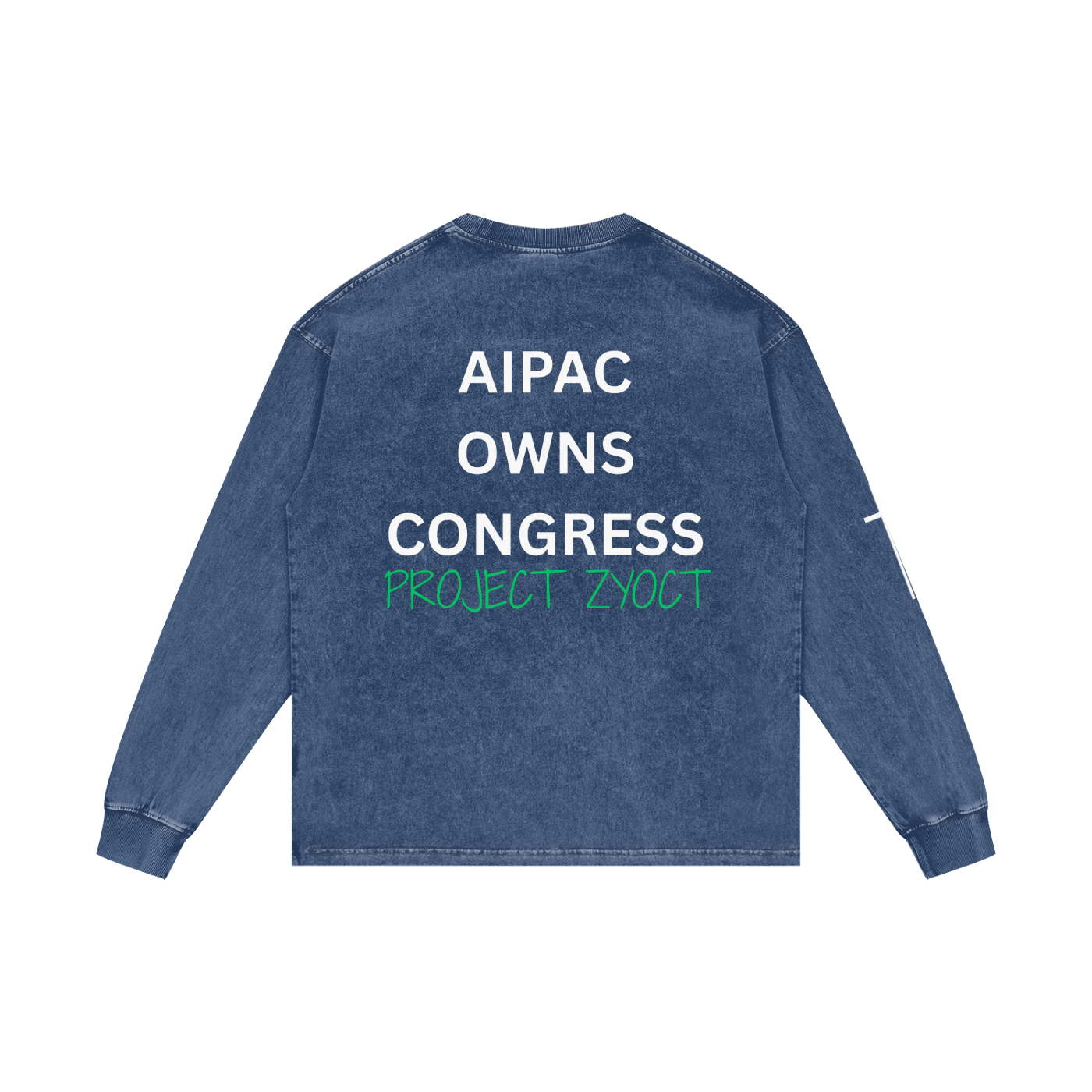 "AIPAC Owns Congress" Acid Wash Long Sleeve