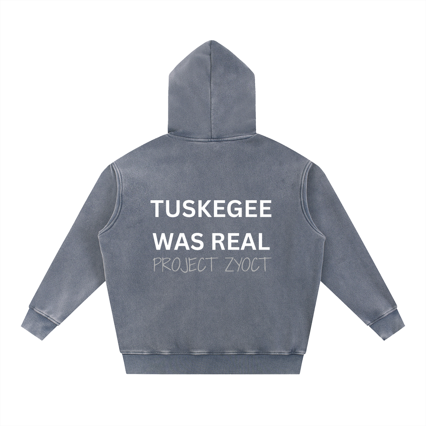 "Tuskegee Was Real" Snow Wash Oversize Hoodie