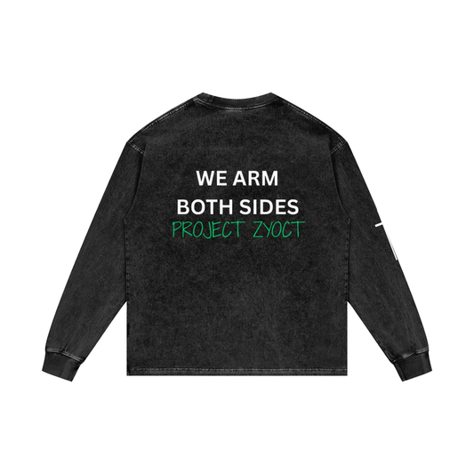 "We Arm Both Sides" Acid Wash Long Sleeve