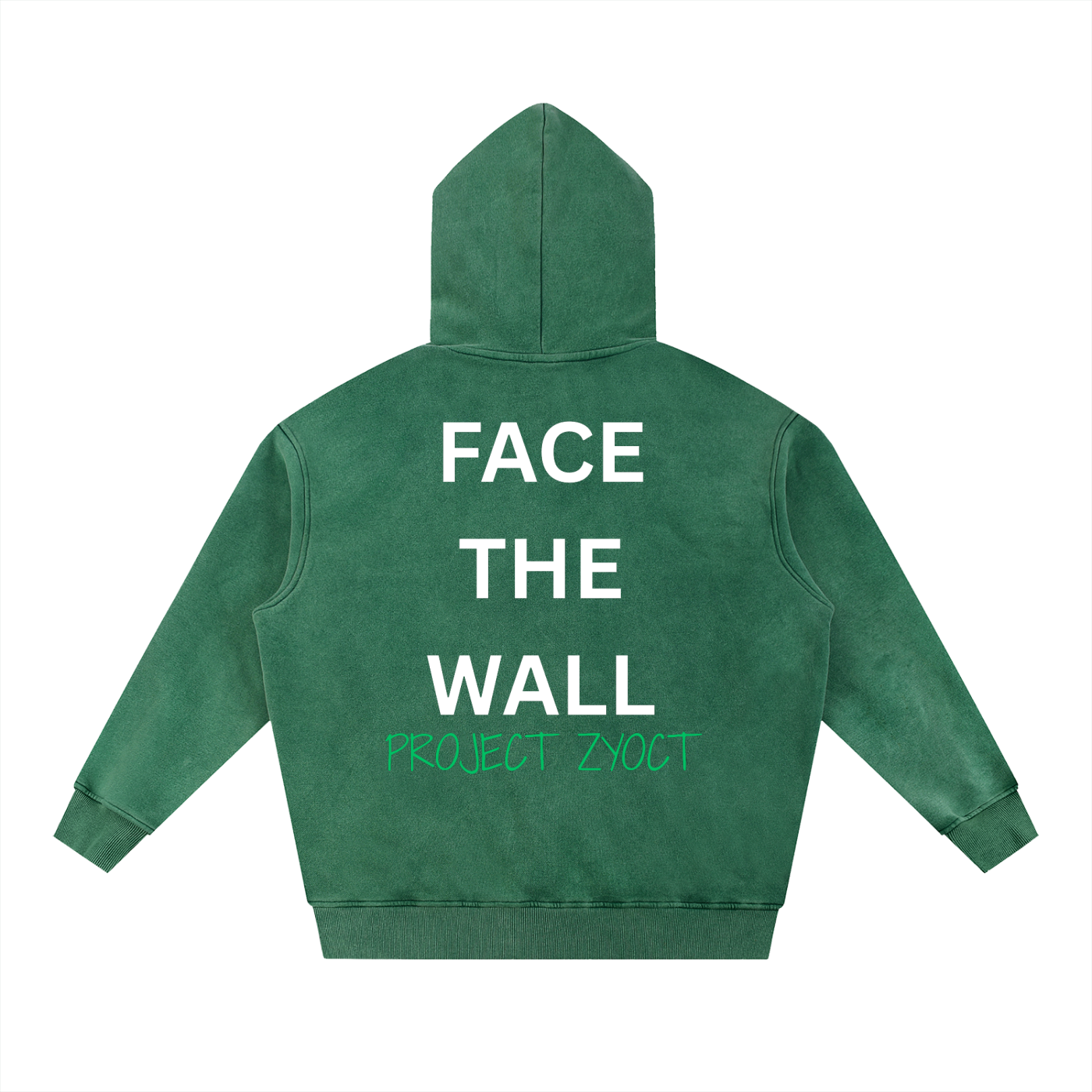 "Face the Wall" Snow Wash Oversize Hoodie