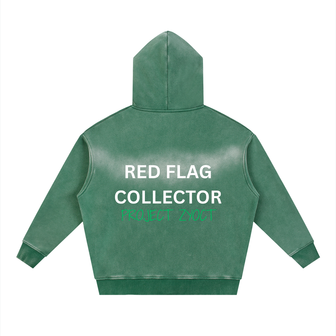 "Red Flag Collector" Faded Zipper Hoodie