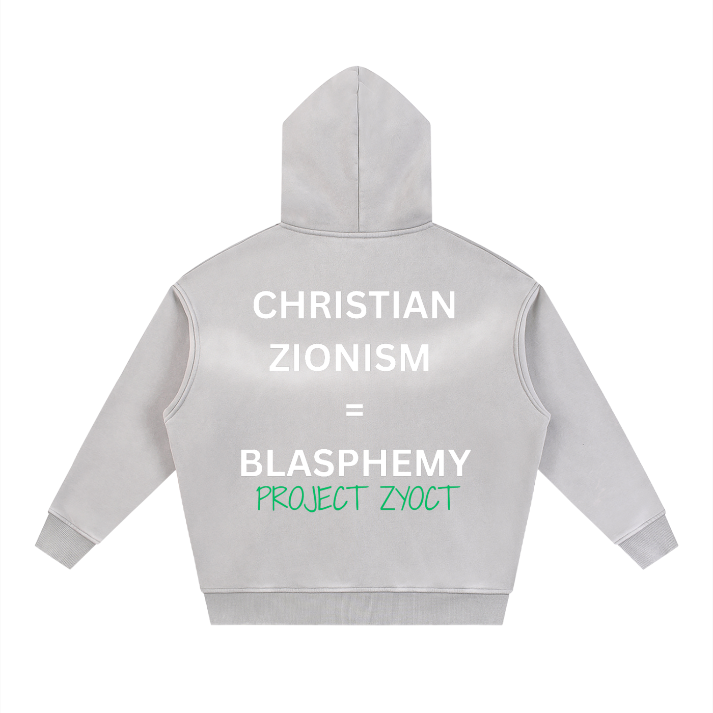 "Christian Zionism = Blasphemy" faded Zipper Hoodie