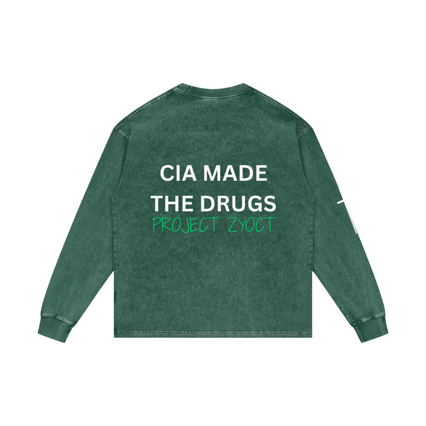 "CIA Made the Drugs" Acid Wash Long Sleeve