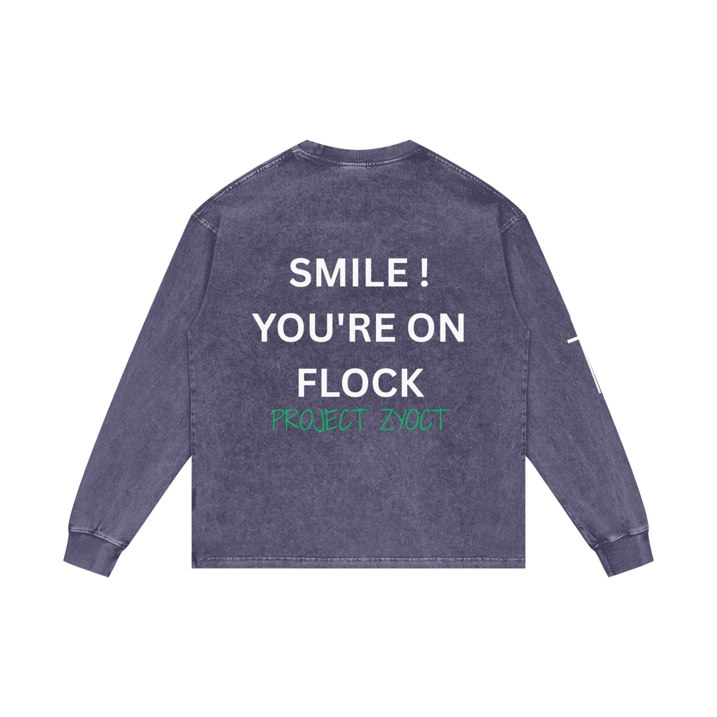 "Smile You're On Flock" Acid Wash Long Sleeve