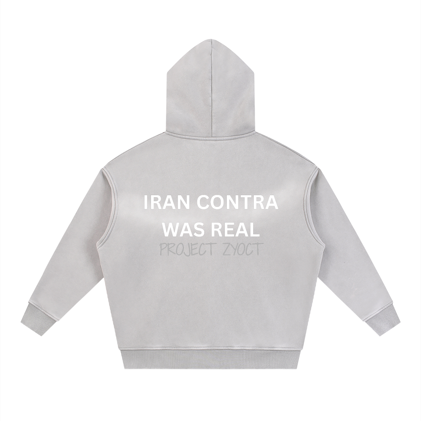 "Iran Contra Was Real" Faded Zipper Hoodie