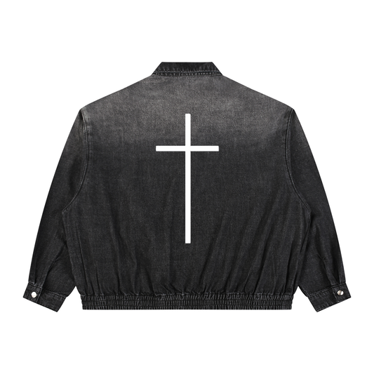 Simple Cross Denim Jacket