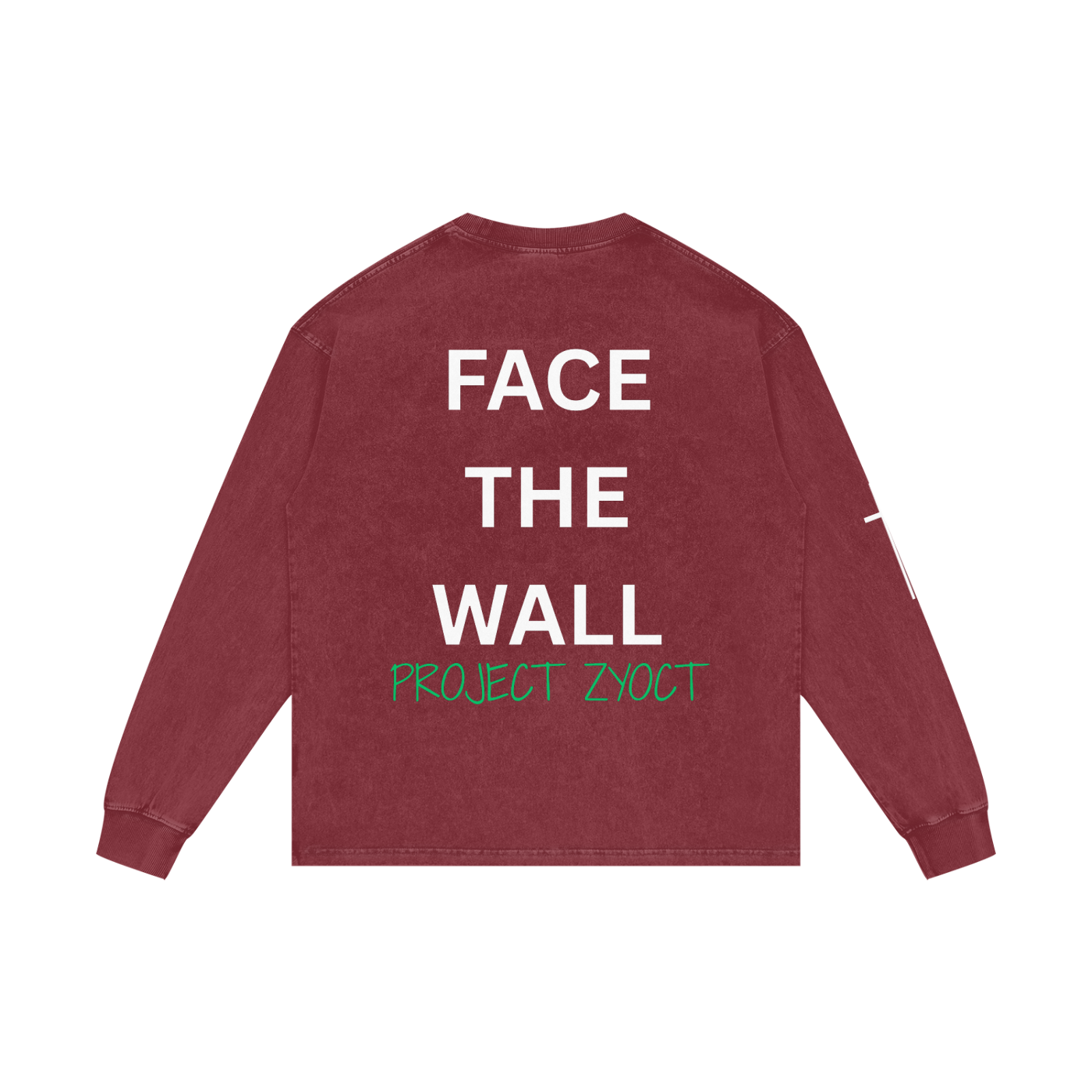 "Face the Wall" Acid Wash Long Sleeve