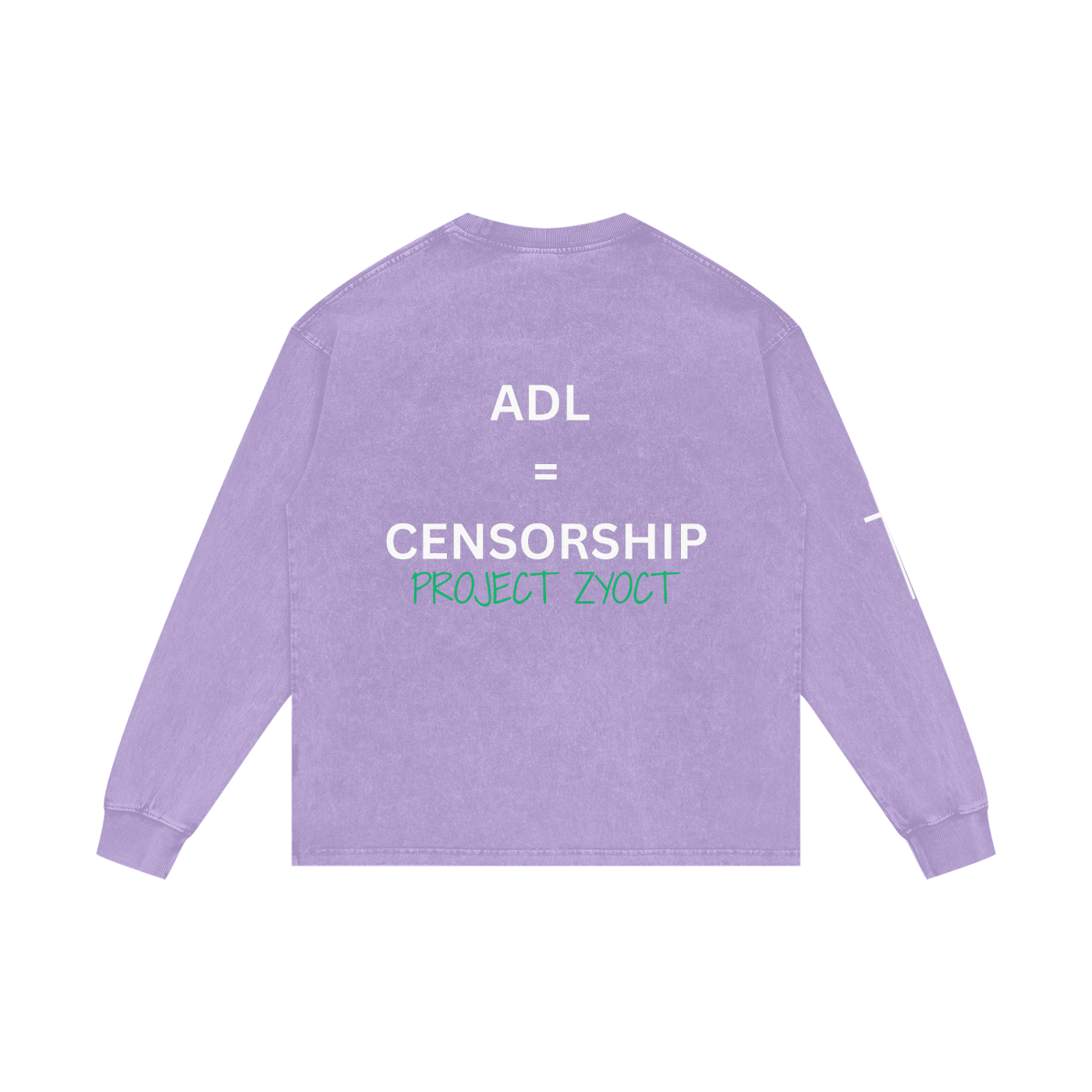 "ADL = Censorship" Acid Wash Long Sleeve