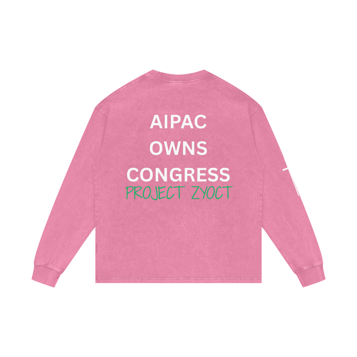 "AIPAC Owns Congress" Acid Wash Long Sleeve