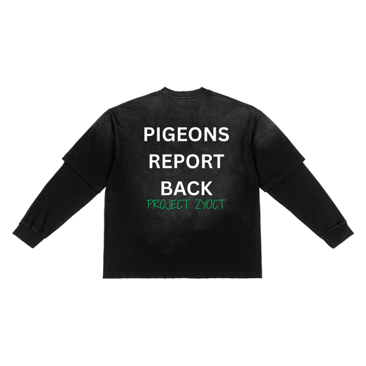 "Pigeons Report Back" Sunfade Two-Piece Shirt