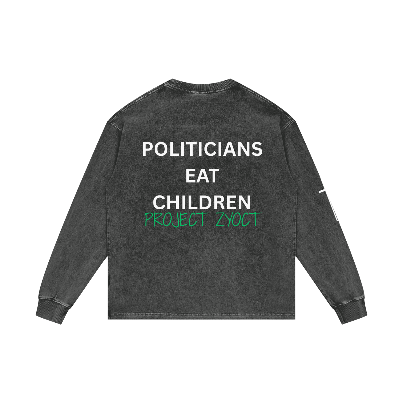 "Politicians Eat Children" Acid Wash Long Sleeve