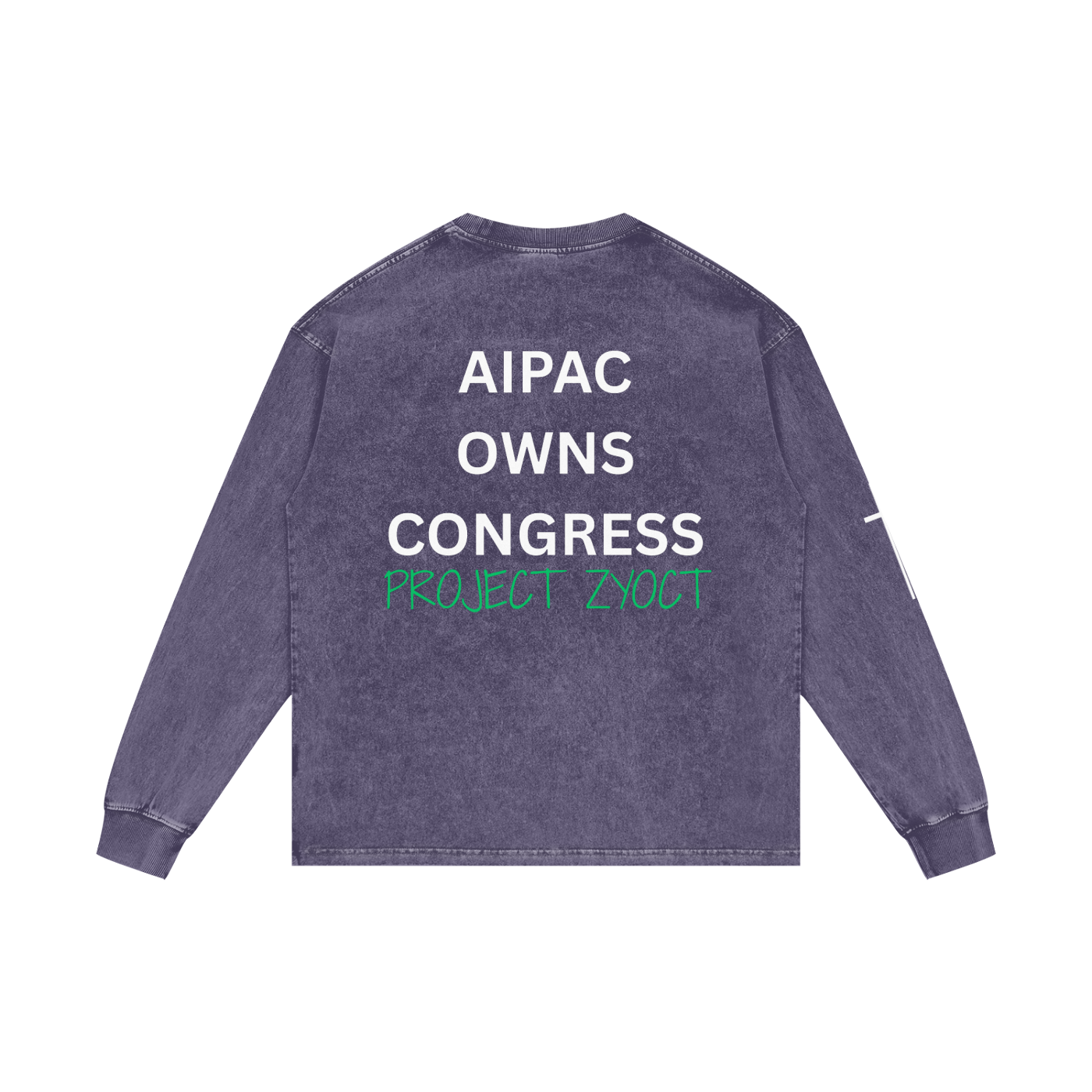 "AIPAC Owns Congress" Acid Wash Long Sleeve