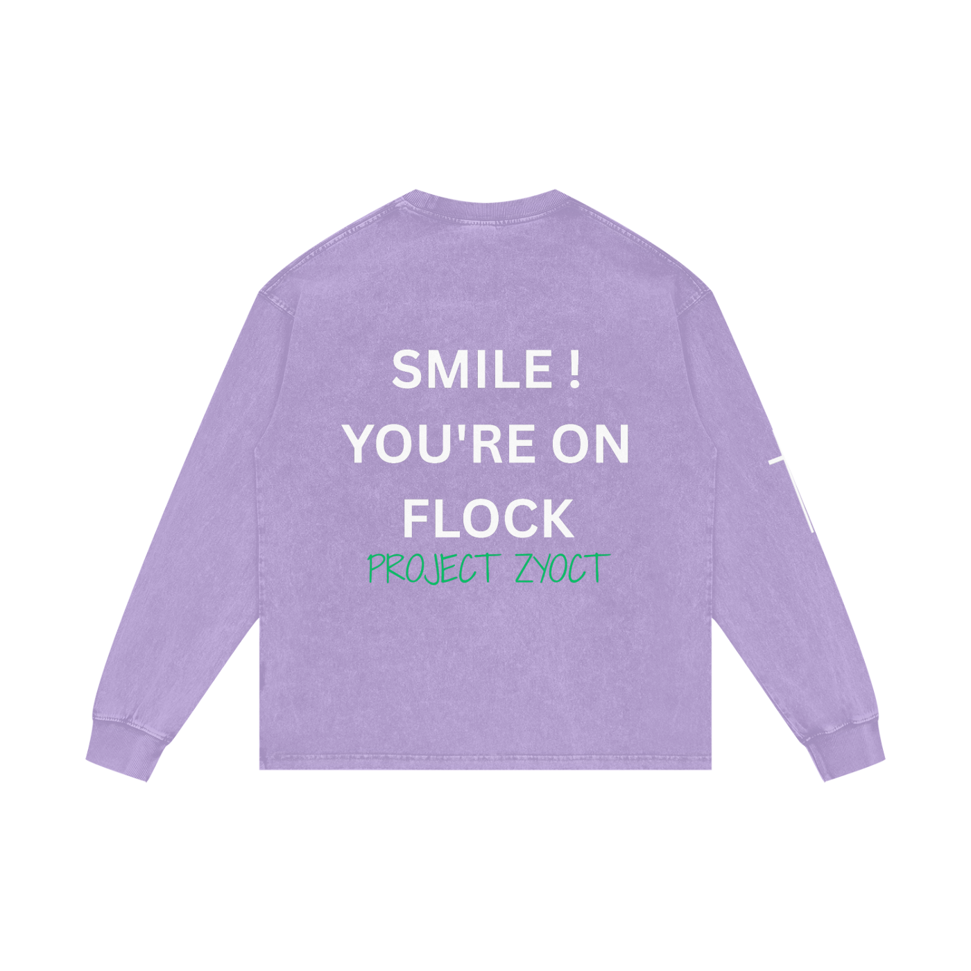 "Smile You're On Flock" Acid Wash Long Sleeve