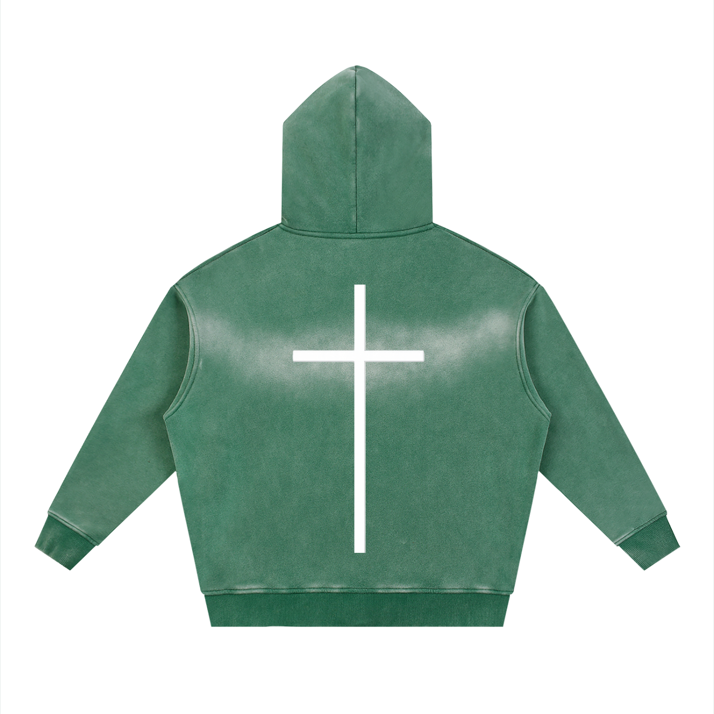 Simple Cross faded Zipper Hoodie