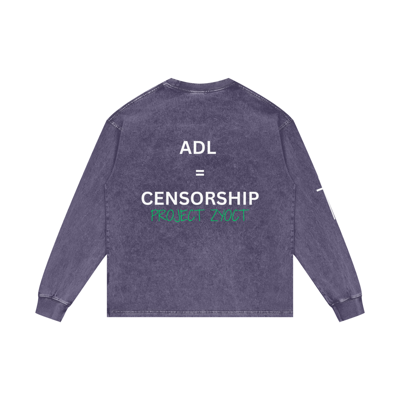 "ADL = Censorship" Acid Wash Long Sleeve