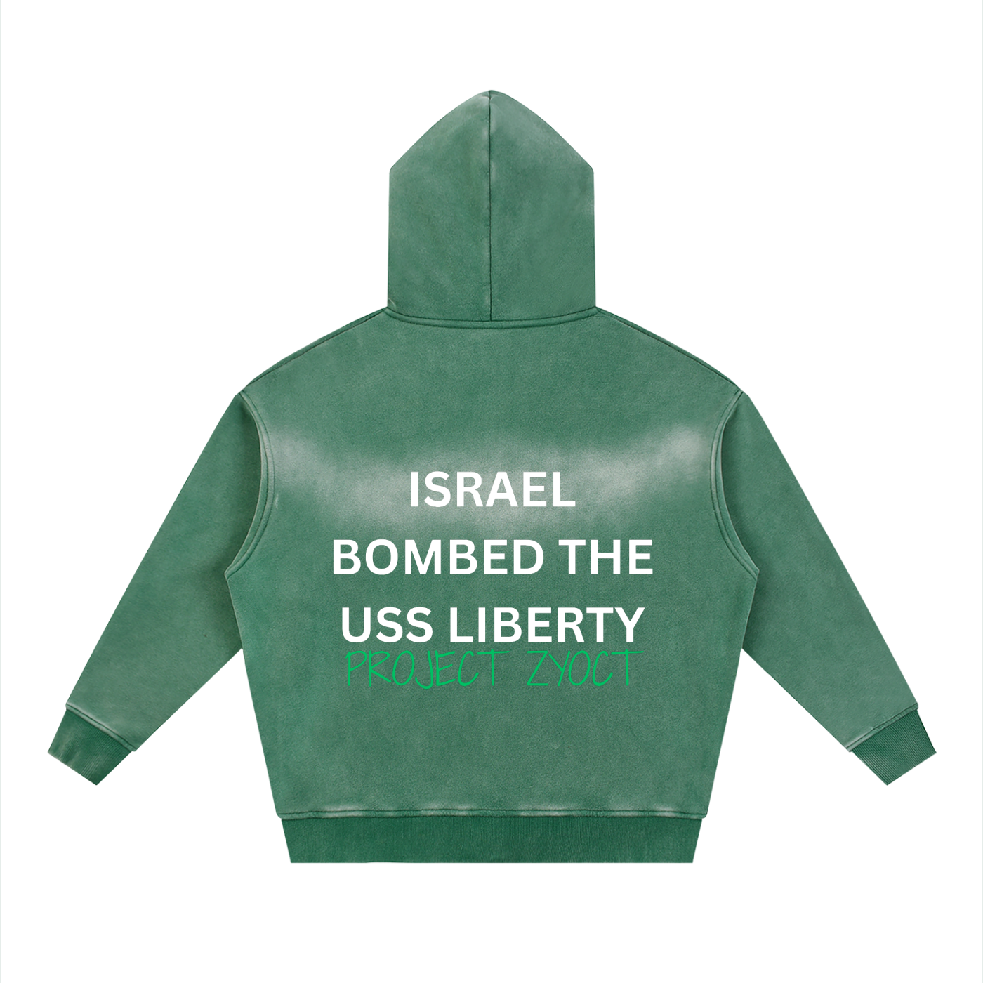 "Israel Bombed the USS Liberty" faded Zipper Hoodie