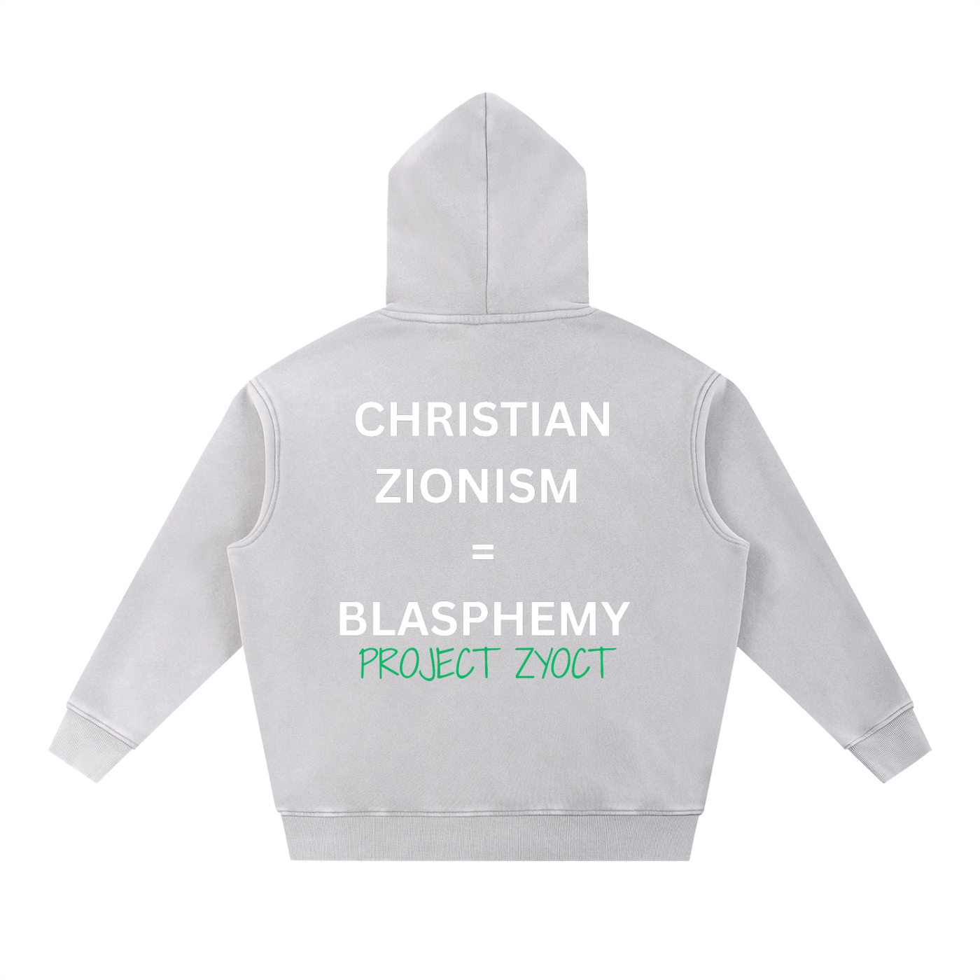 "Christian Zionism = Blasphemy" Snow Wash Oversize Hoodie