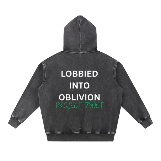 "Lobbied Into Oblivion" Snow Wash Oversize Hoodie