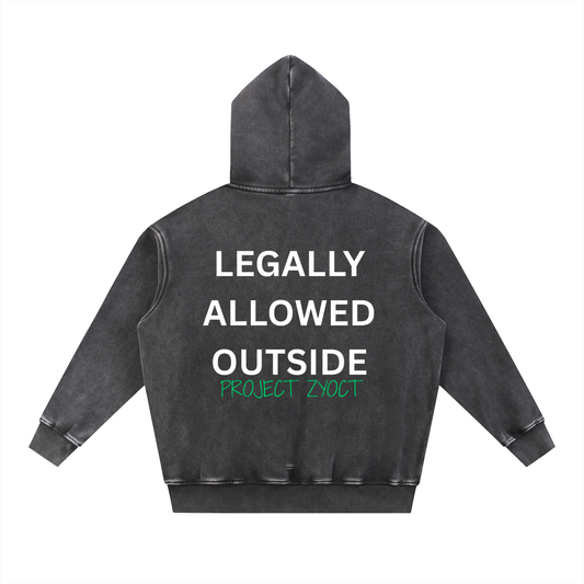 "Legally Allowed Outside" Snow Wash Oversize Hoodie