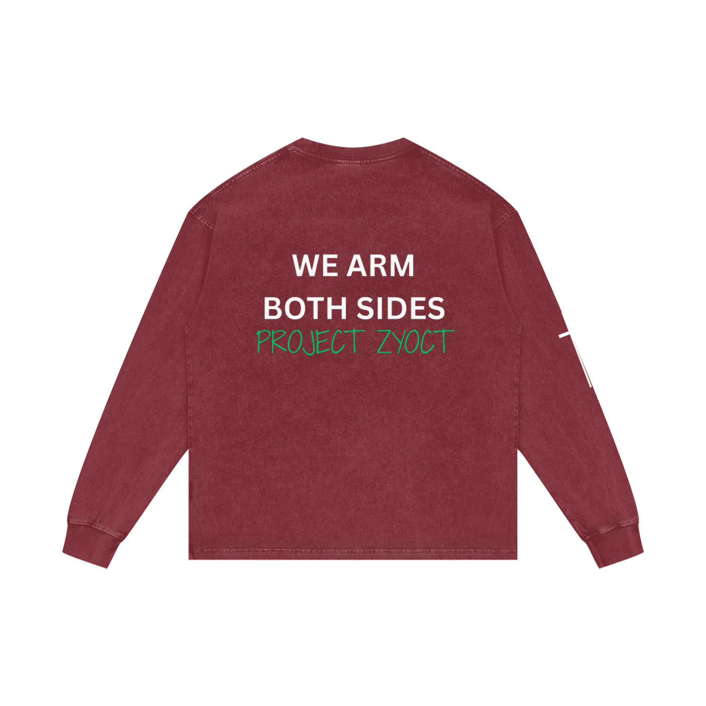 "We Arm Both Sides" Acid Wash Long Sleeve