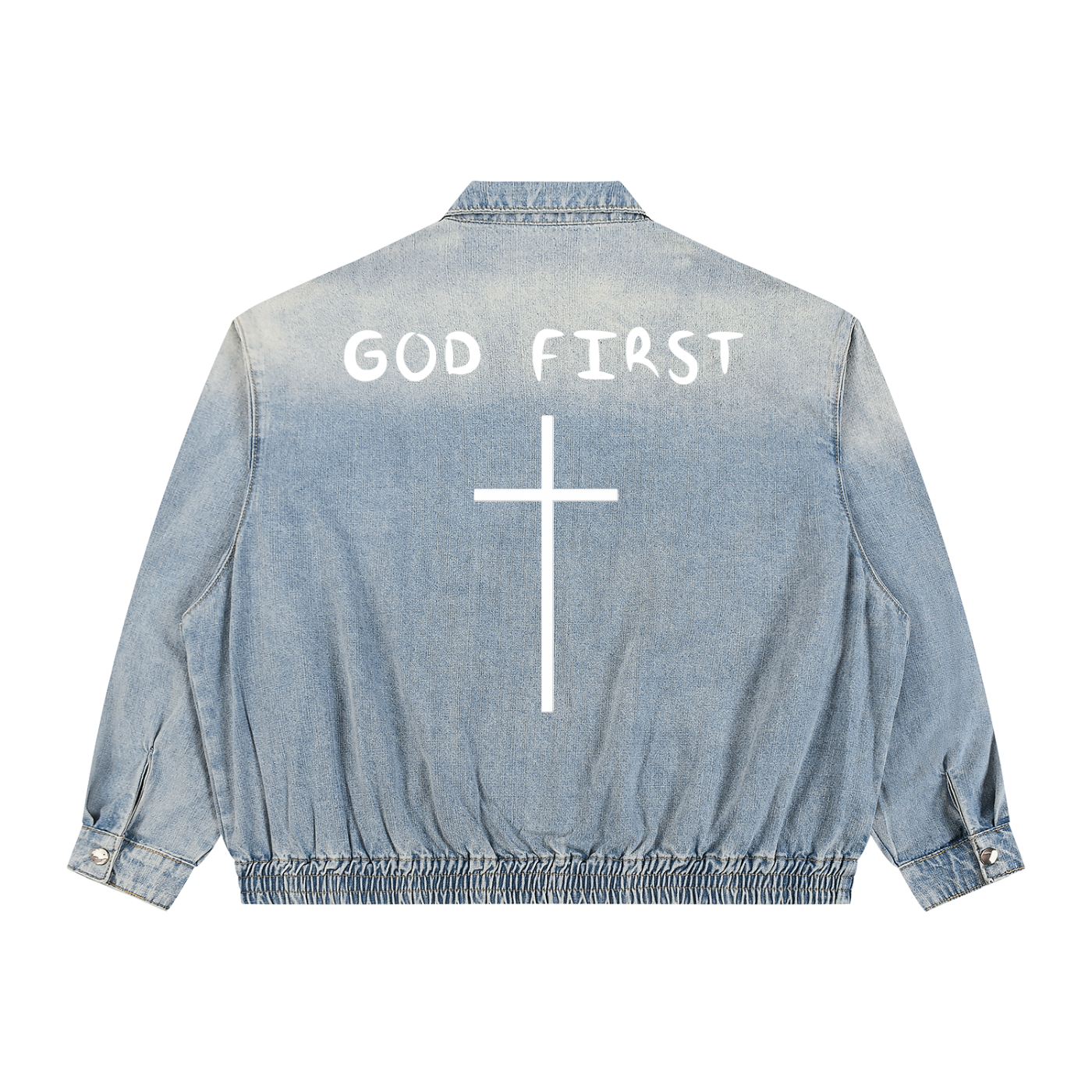 "GOD FIRST" Denim Jacket