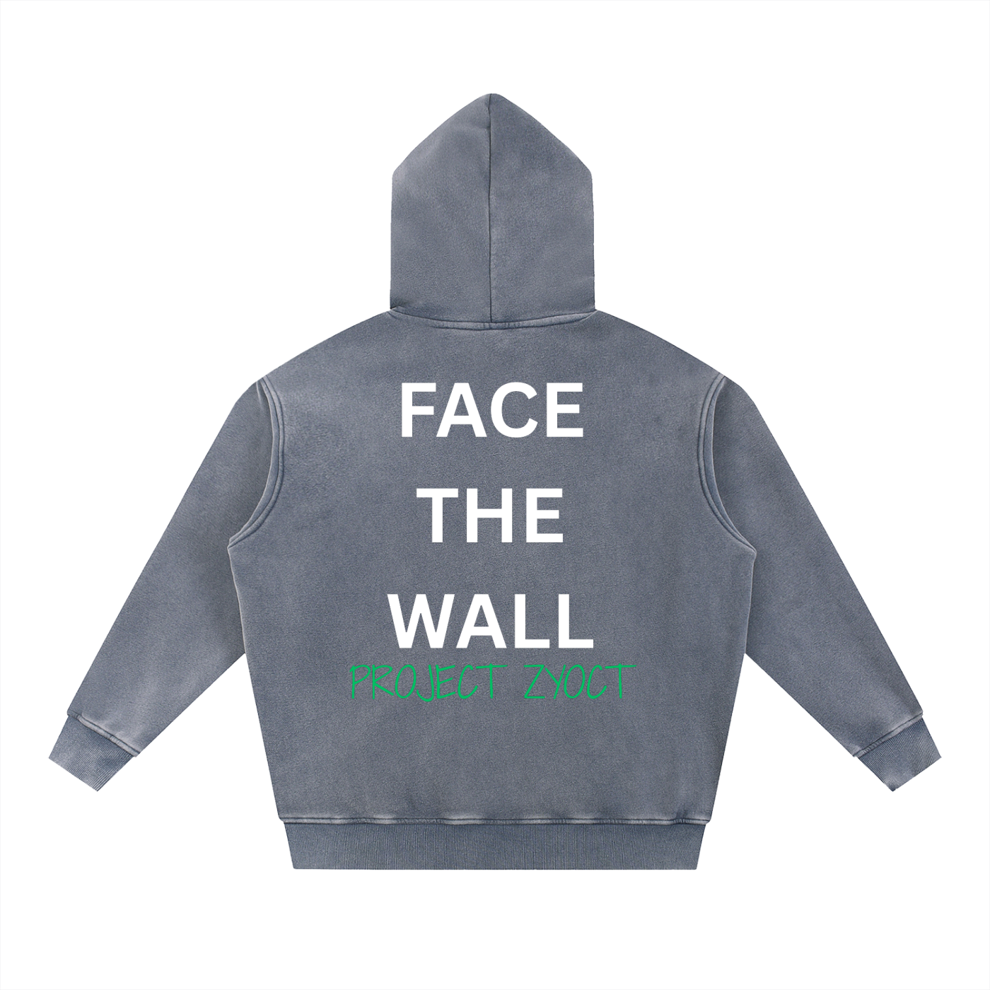 "Face the Wall" Snow Wash Oversize Hoodie