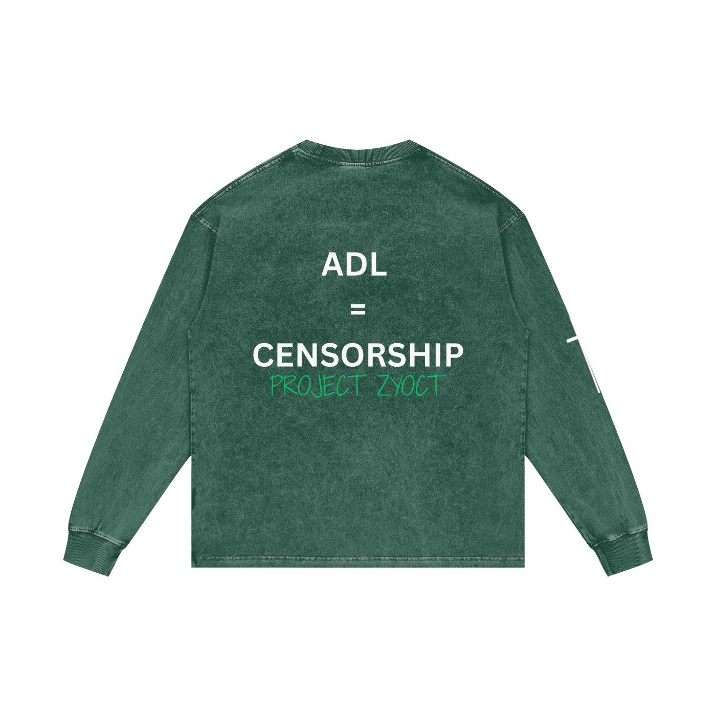 "ADL = Censorship" Acid Wash Long Sleeve