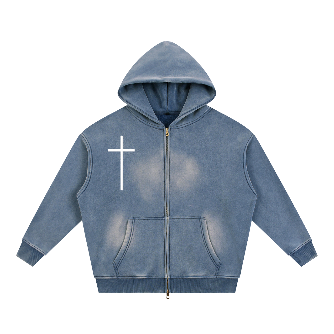 "Chemtrails Hit Different Today" Faded Zipper Hoodie