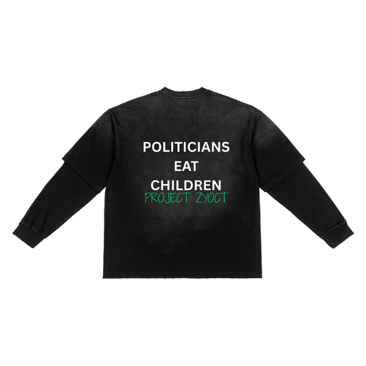 "Politicians Eat Children" Sunfade Two-Piece Shirt
