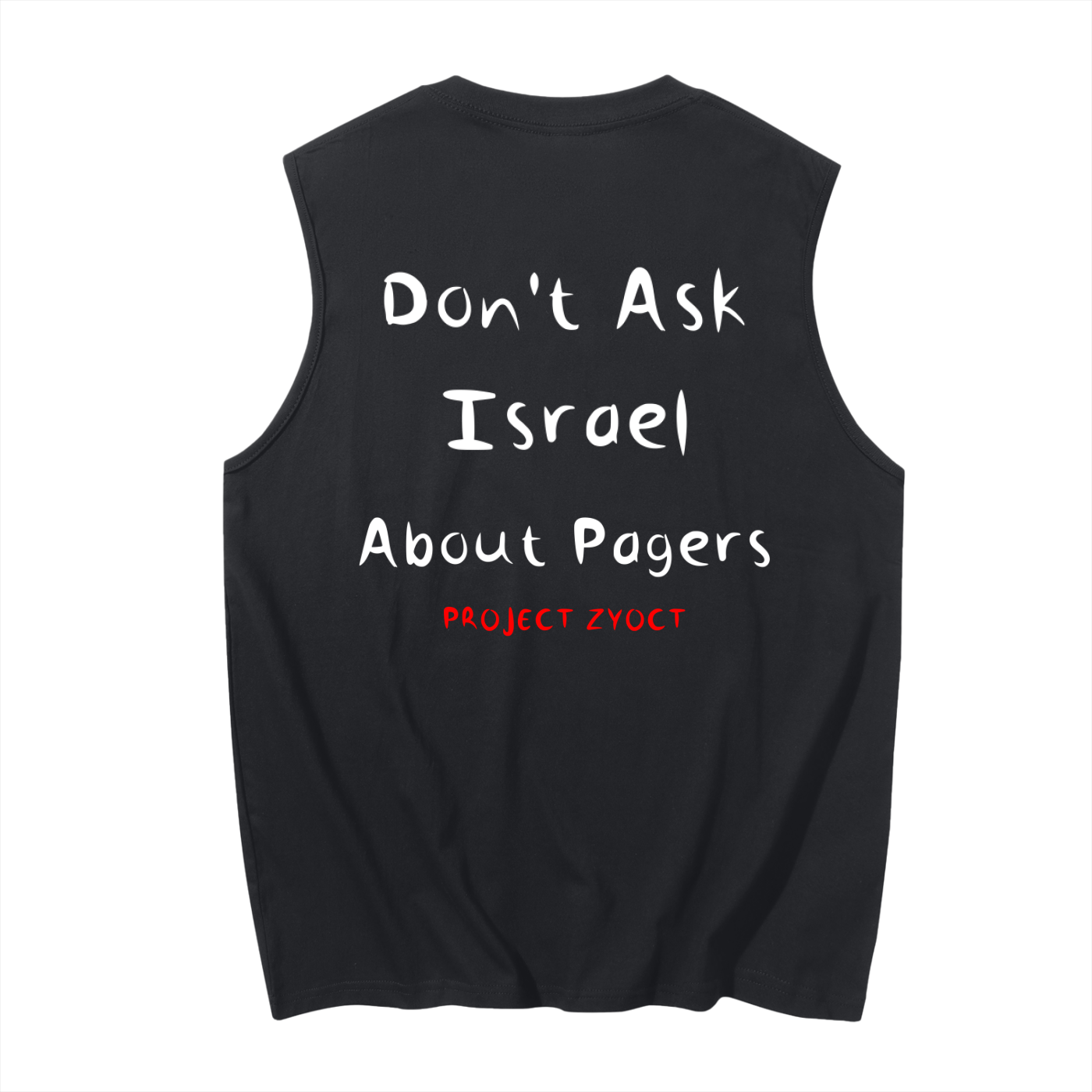 "Don't Ask Israel About Pagers" Cotton Tank Top
