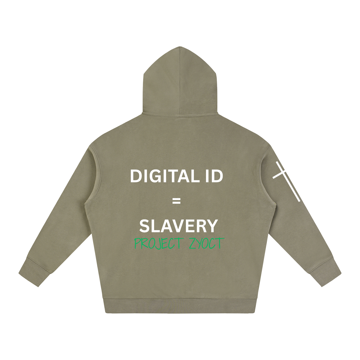 "Digital ID = Slavery" Oversize Hoodie