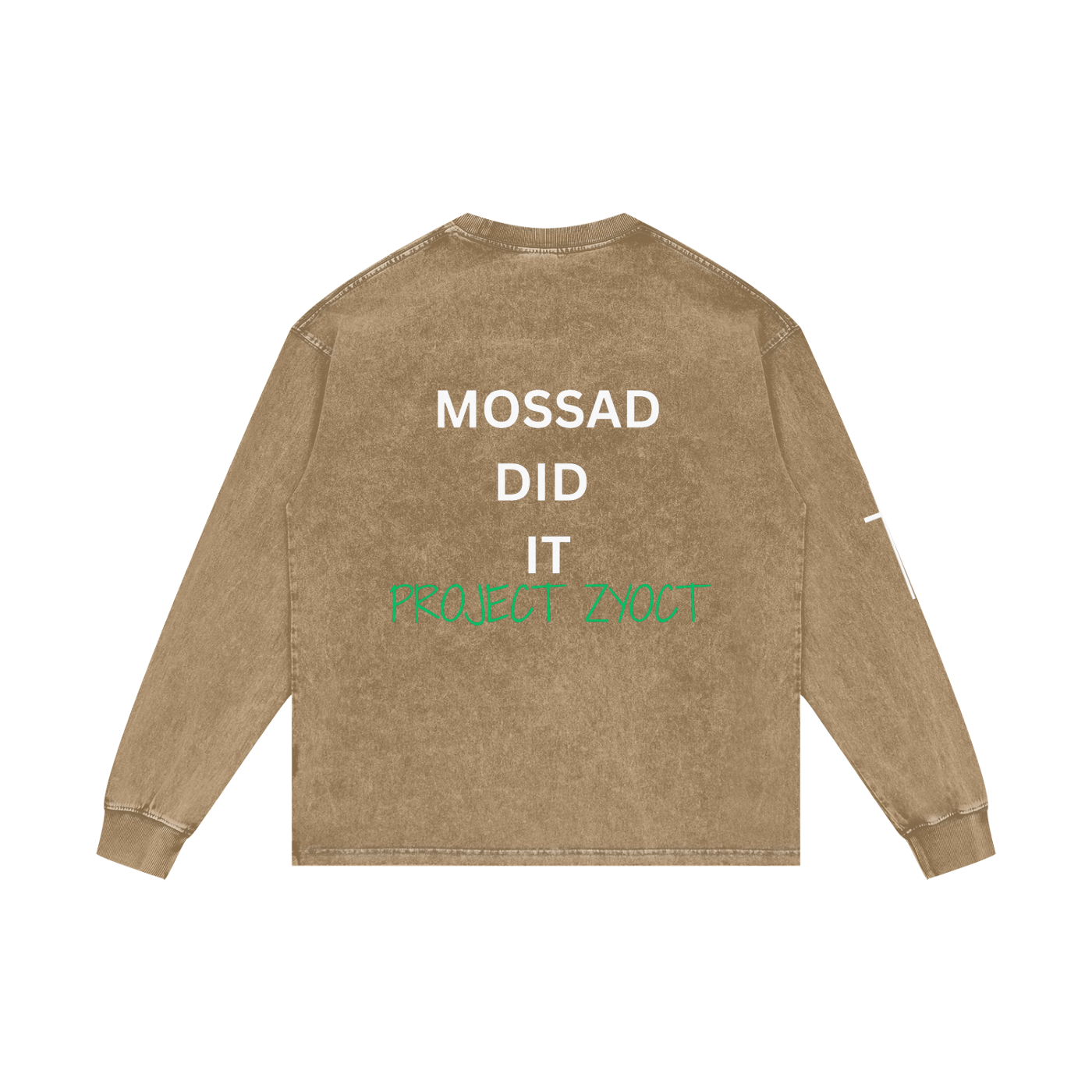 "Mossad Did It" Acid Wash Long Sleeve