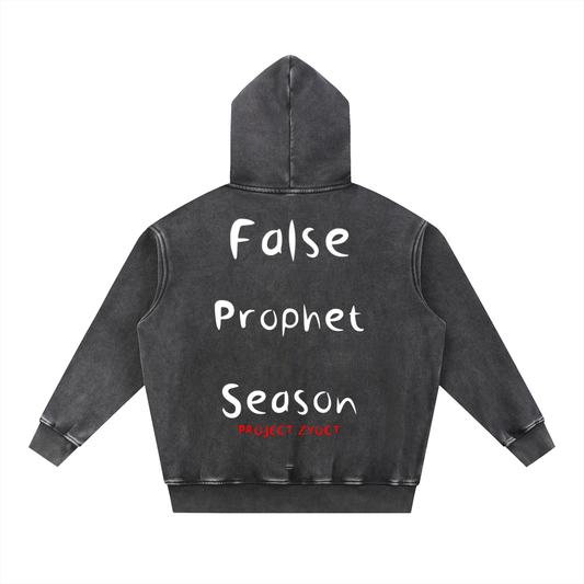 "False Prophet Season" Snow Wash Oversize Hoodie