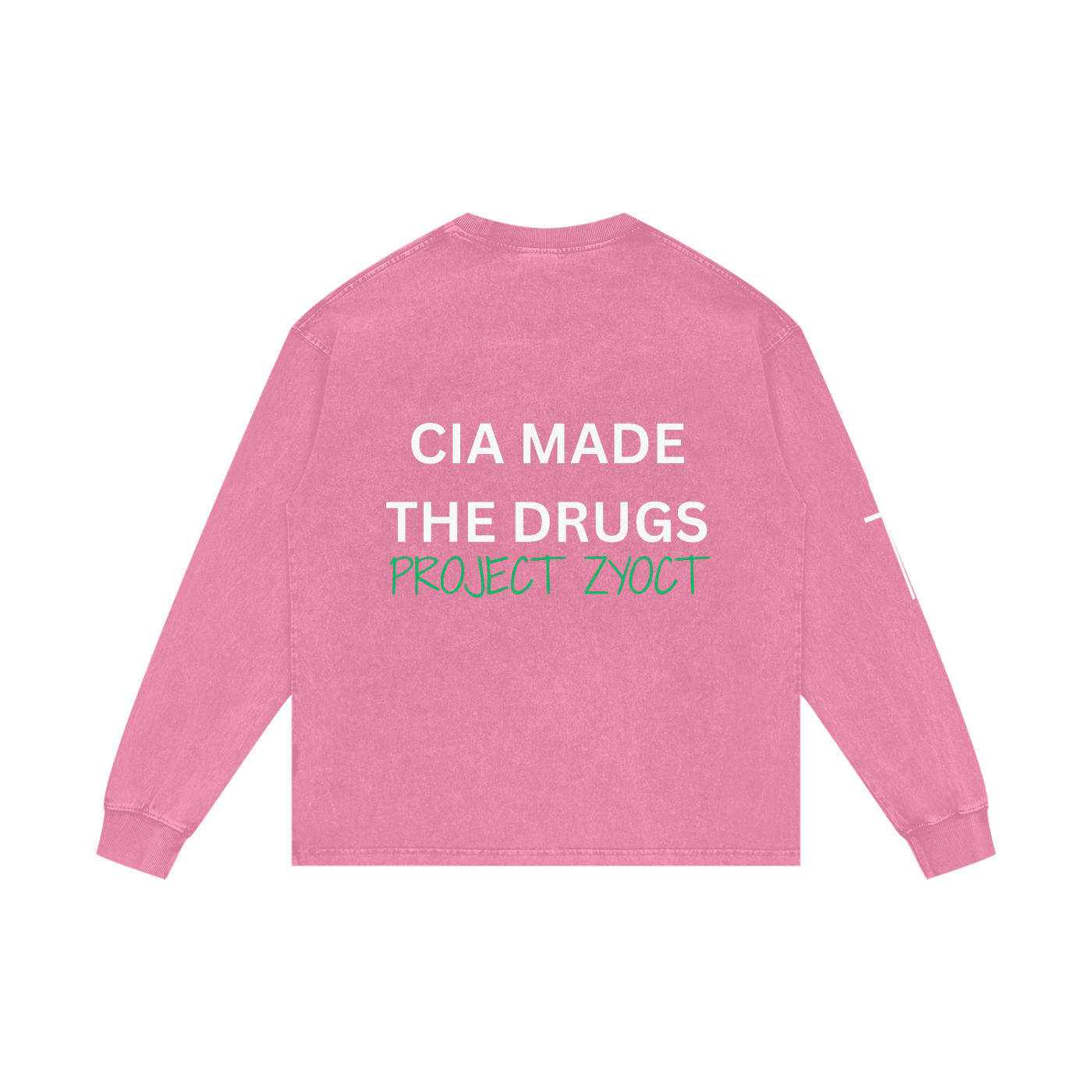 "CIA Made the Drugs" Acid Wash Long Sleeve