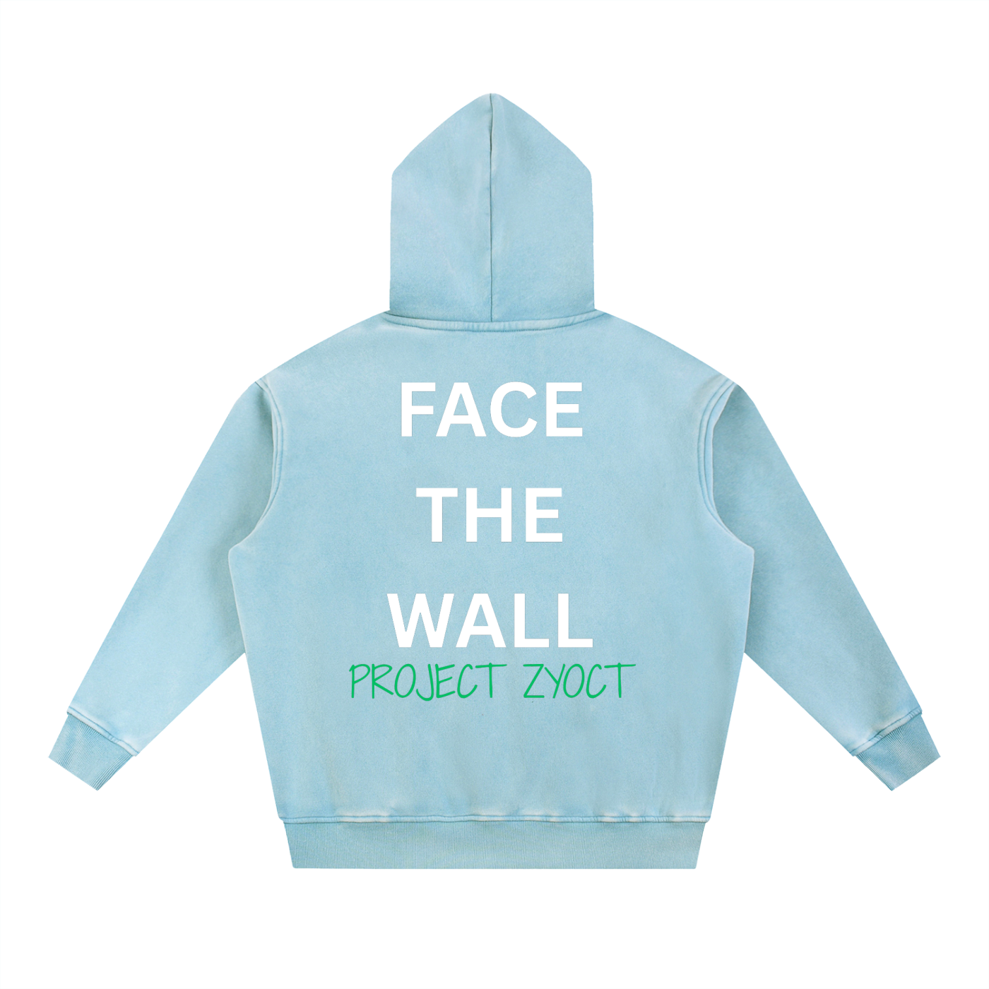 "Face the Wall" Snow Wash Oversize Hoodie