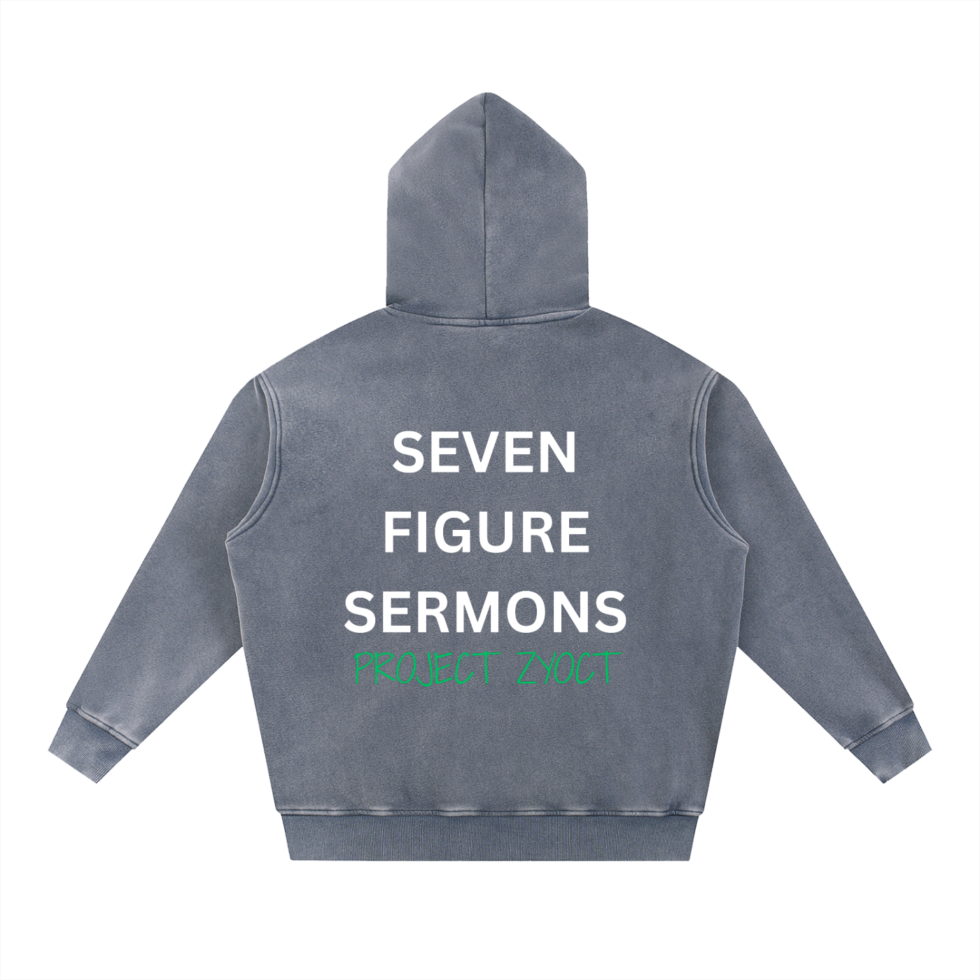 "Seven Figure Sermons" Snow Wash Oversize Hoodie