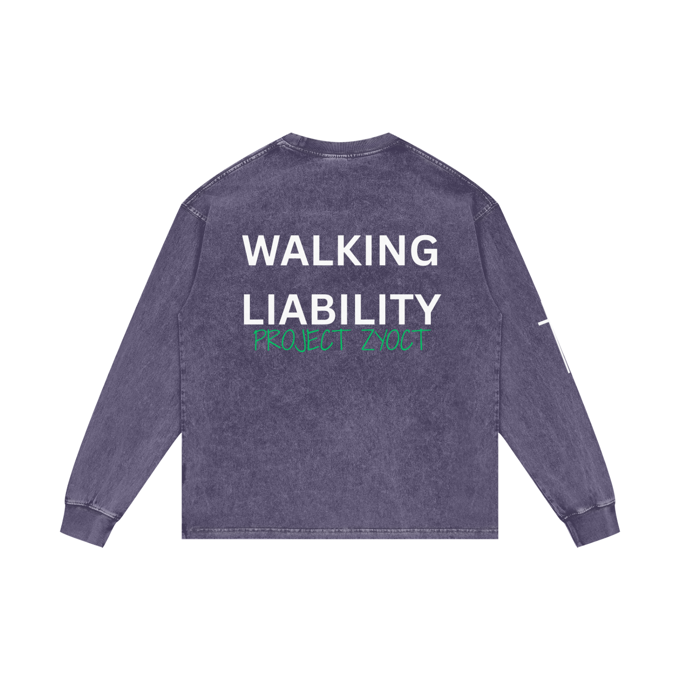 "Walking Liability" Acid Wash Long Sleeve