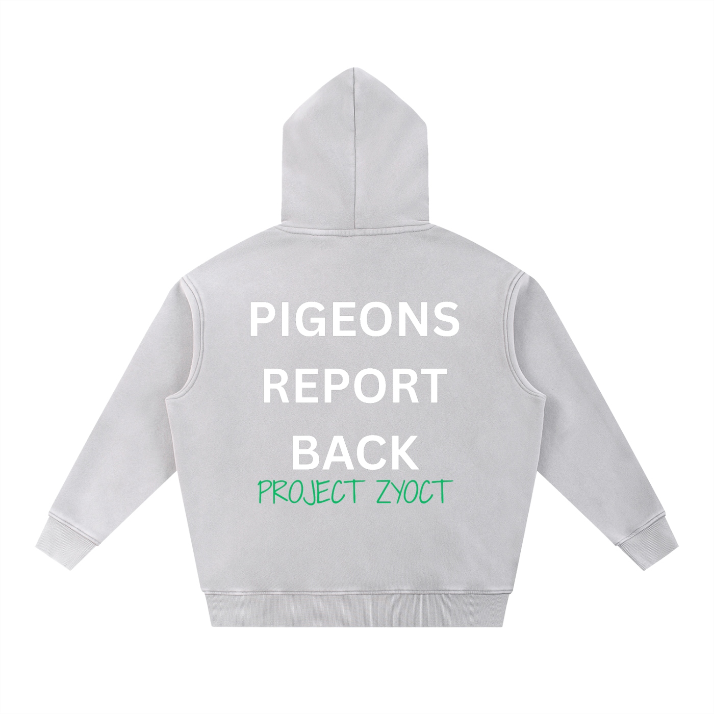 "Pigeons Report Back" Snow Wash Oversize Hoodie